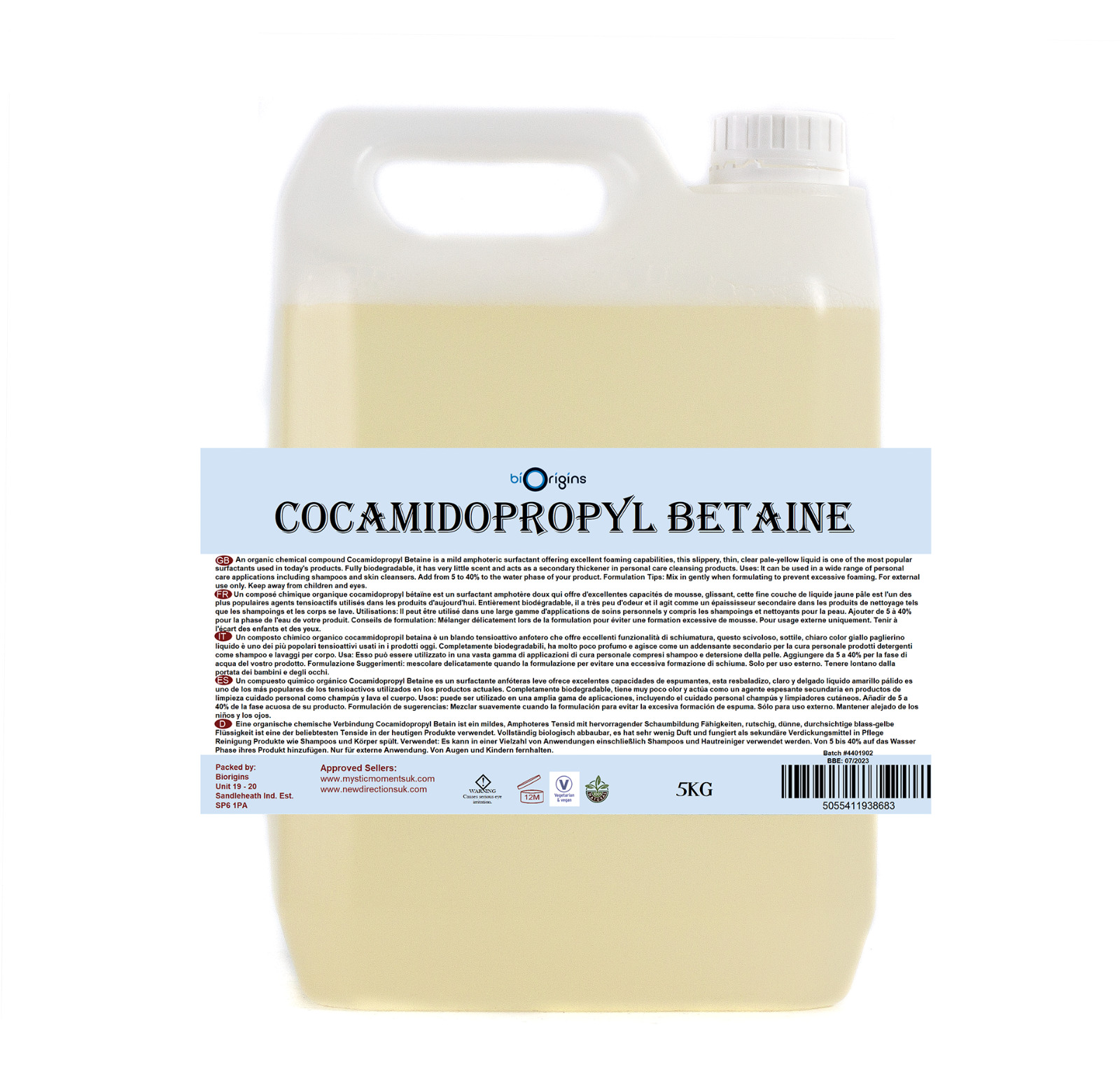 Cocamidopropyl Betaine - 5kg (rm5kcocabeta)